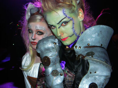 Professional actors and dancers dressed up for the Ghost Train Halloween Festival at Tweetsie Railroad, Blowing Rock, North Carolina