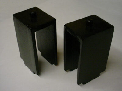 Two black spring saddles